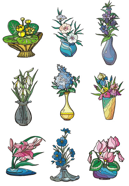 Vector illustration style floral material-2