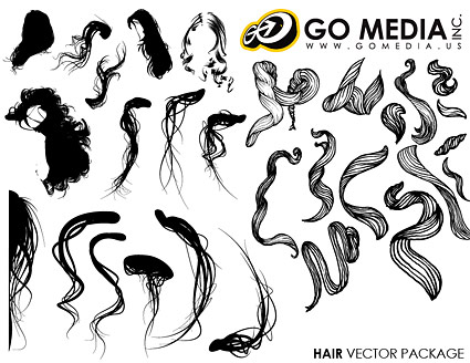 Go Media produced vector material - Women hair Series