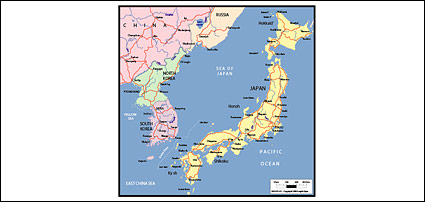 Vector map of the world - Japan map