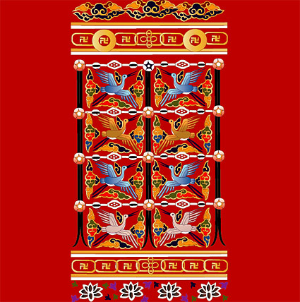 Classical Chinese crane with auspicious designs