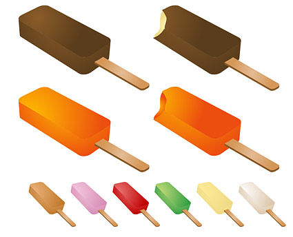 Summer popsicles vector material