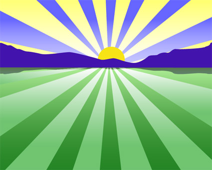 Sunset Western Hills vector material