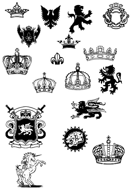 Royal design elements vector
