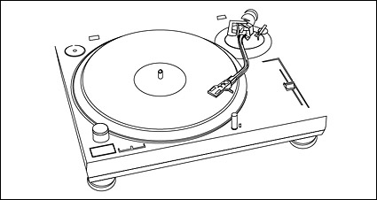 Plastic disc player line drawing vector material