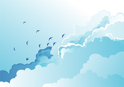 Dayan vector blue sky and white clouds