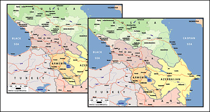 Vector map of the world exquisite material - the Caucasus map