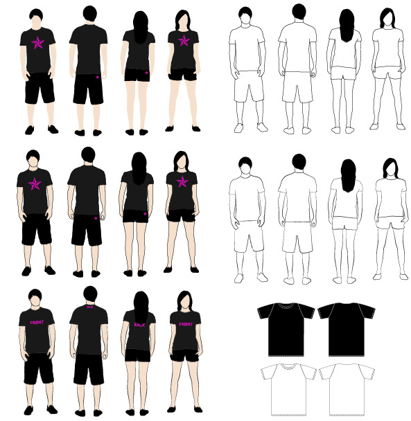 T-Shirt vector model material