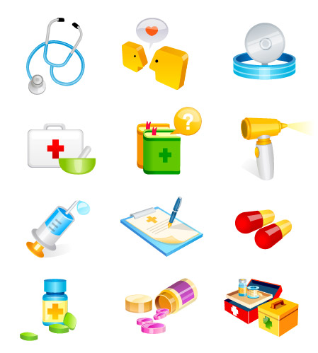 Medical, hospital supplies vector icon