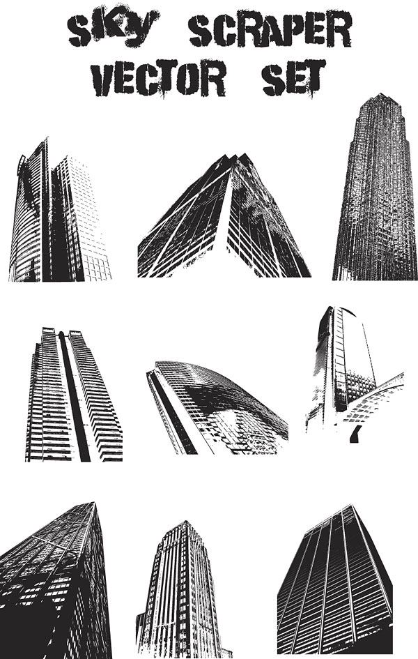 Vector of modern high-rise buildings