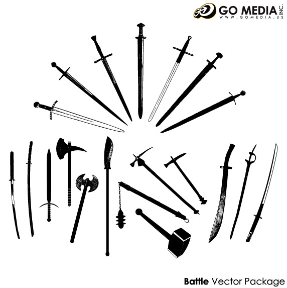Go Media produced vector material - ancient weapons