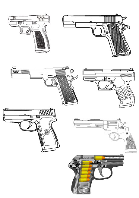 Military-related - pistol vector material