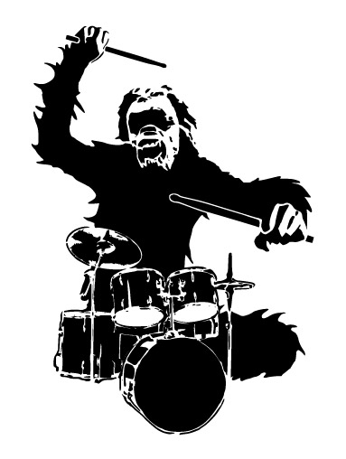 Orangutan drummer Vector