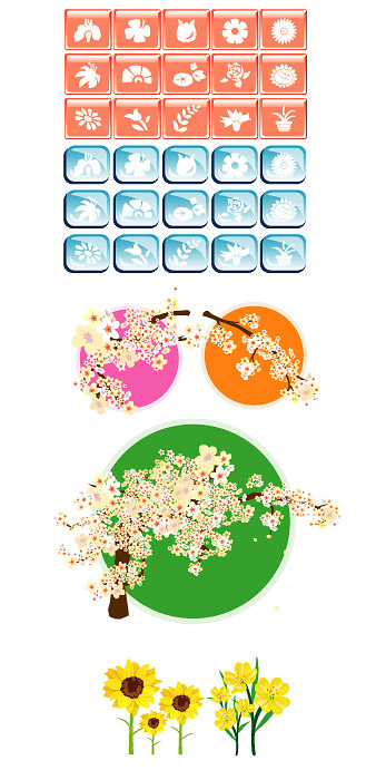 Flower theme vector icon
