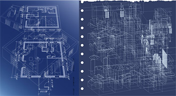 Three-dimensional interior floor plan.