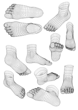 3d model of human feet vector style material