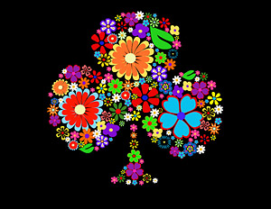 Colourful flowers composed of the plum blossom logo