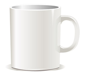 Vector material white coffee mug