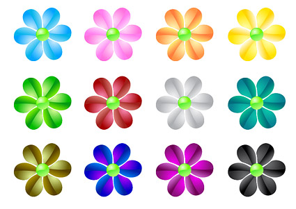 web2.0 crystal flowers vector material