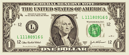 Vector material dollar banknotes