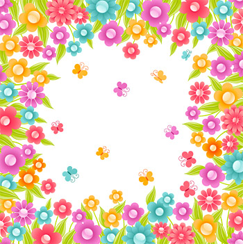 The colourful flowers vector small crystal material