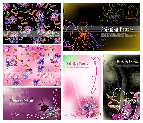 Vector fantasy flowers background material