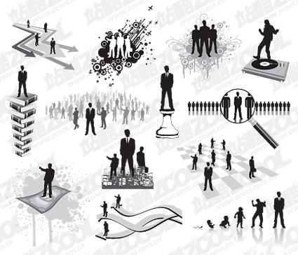 A variety of business figures in Pictures vector material