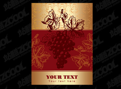 Vector material posted on wine bottles
