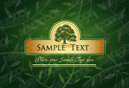 Vector green leaves background material