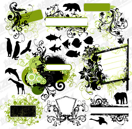 Fashion patterns and animal silhouettes