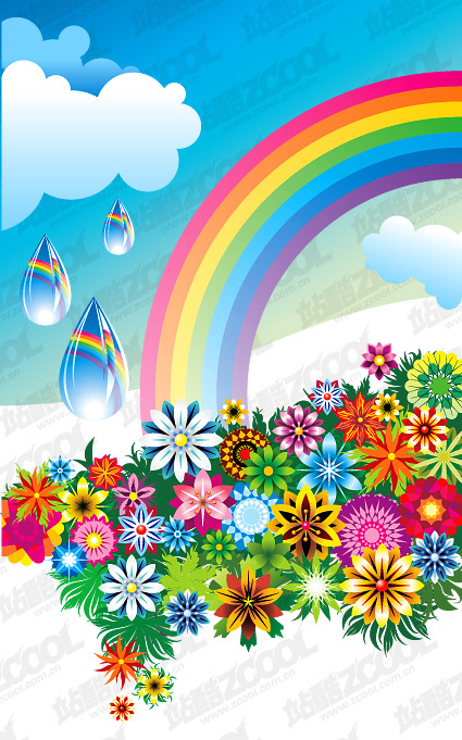 Trend flowers rainbow