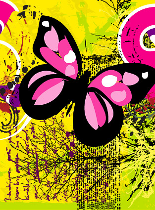 Butterfly and the black sheep vector material