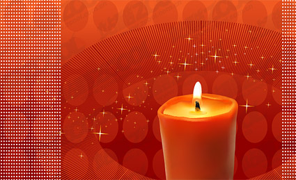 Red candles theme vector material