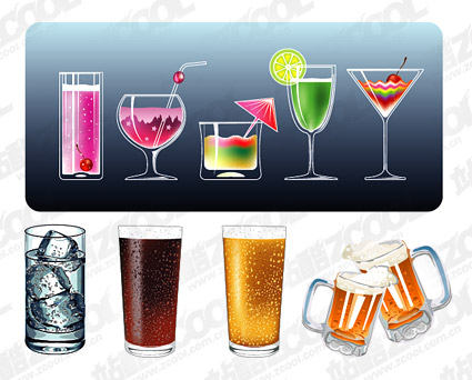 Vector material cool summer drinks