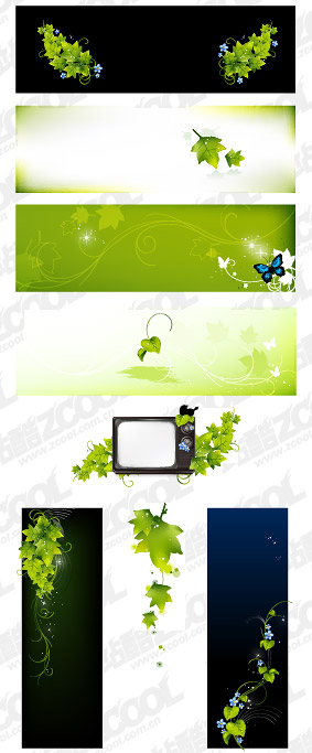 Green butterfly TV vector material