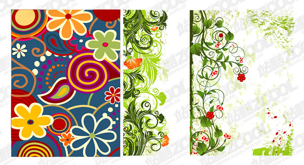 Hand-painted patterns vector material