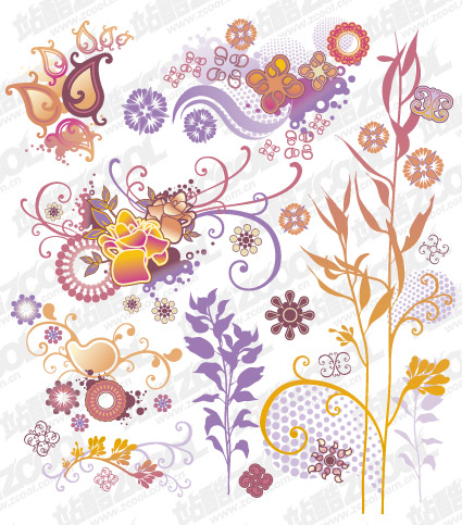 Lovely style pattern element vector material