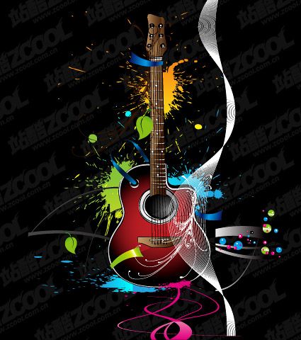 Guitar trend vector illustrations material
