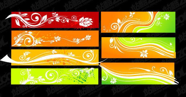 Beautiful color patterns banner vector material
