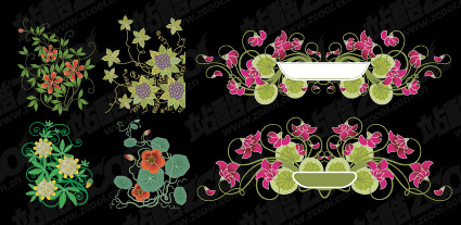 Simple hand-painted patterns vector material