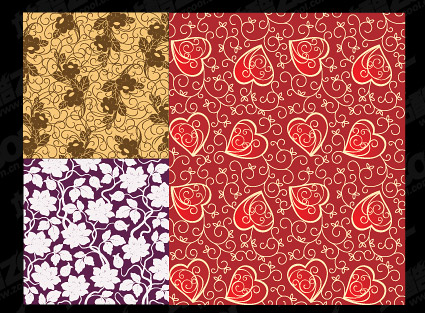 The beautiful tiled background patterns vector material