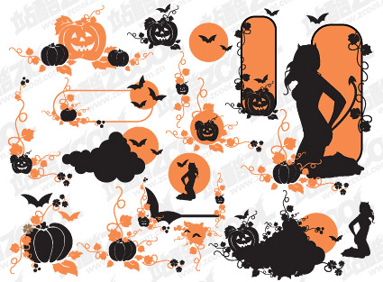 Halloween theme vector pattern material
