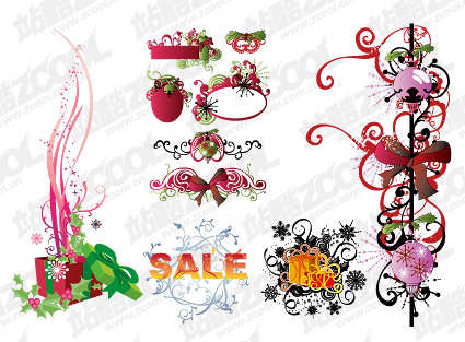 Gifts and pattern combinations vector material