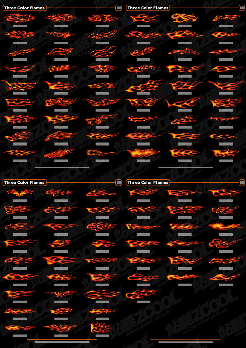 100 of the trend of color flame element vector material