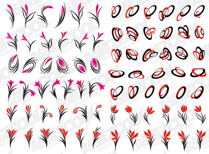 Simple flowers vector graphics material