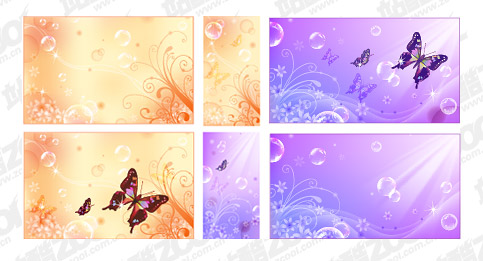 Butterfly Dream flower bubble vector background material