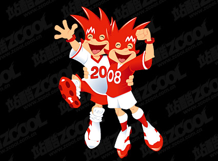 2008 European Cup mascot vector material