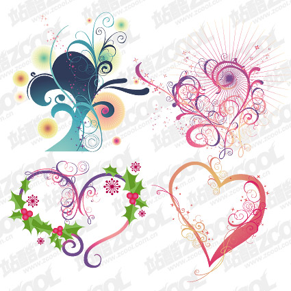 Heart-shaped pattern element vector material