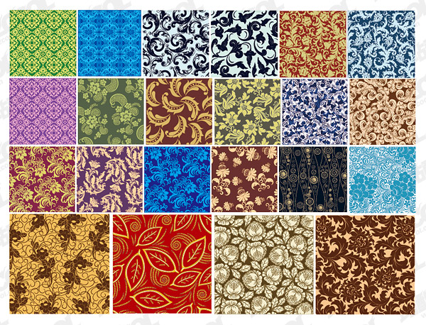 22, Continental classical pattern tiled background material vector