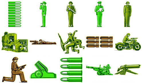 Foreign military personnel theme vector material