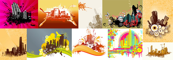 10 trend of urban construction material theme vector illustrations